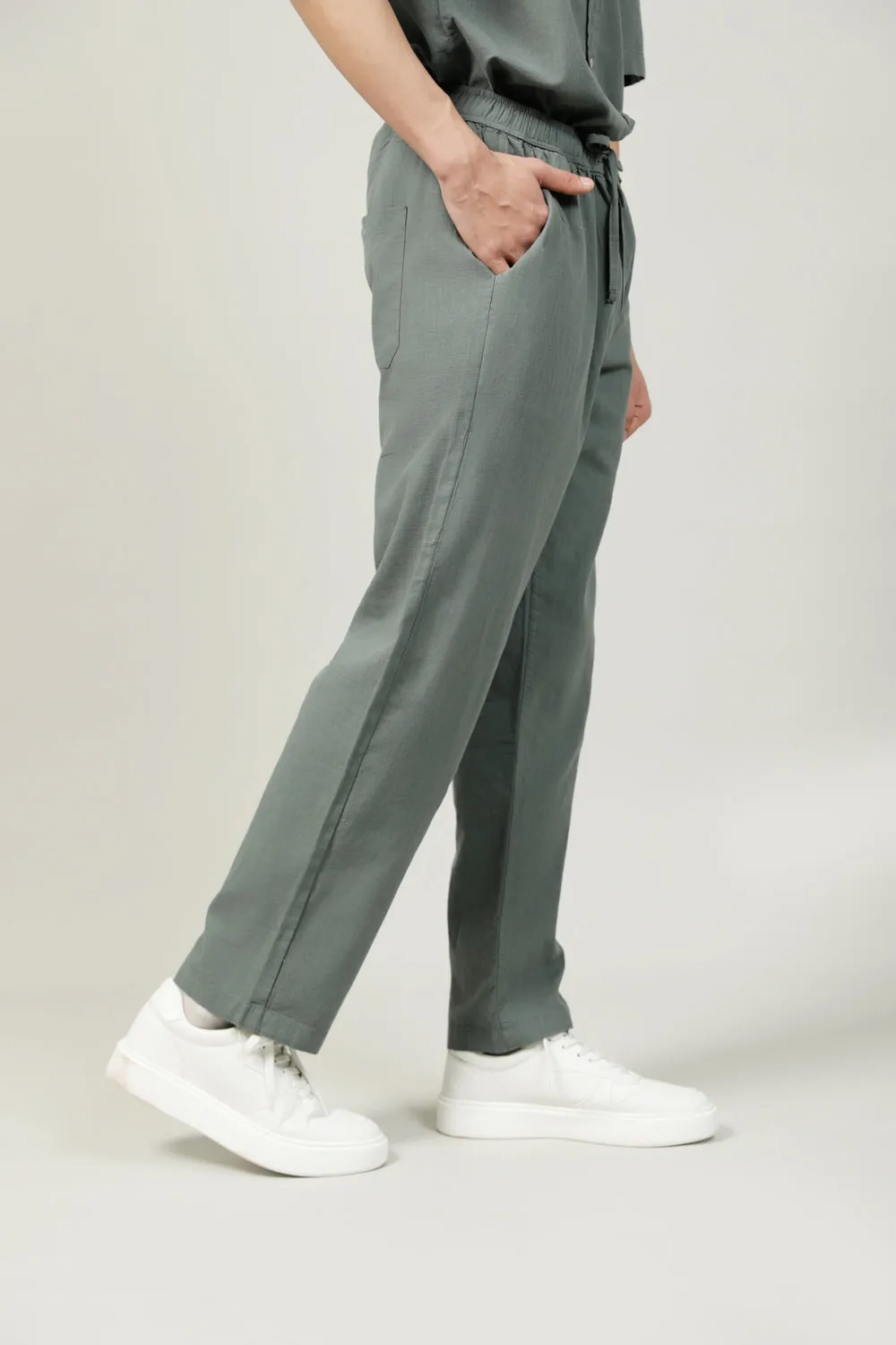 TEXTURED BAGGY FIT EASY PANTS Sport Layer Comfortable Stretch