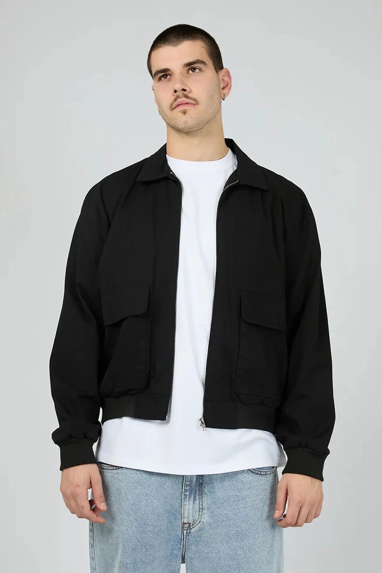 Minimal Daily Fit Stain Proof Ranger Jacket Washed Black