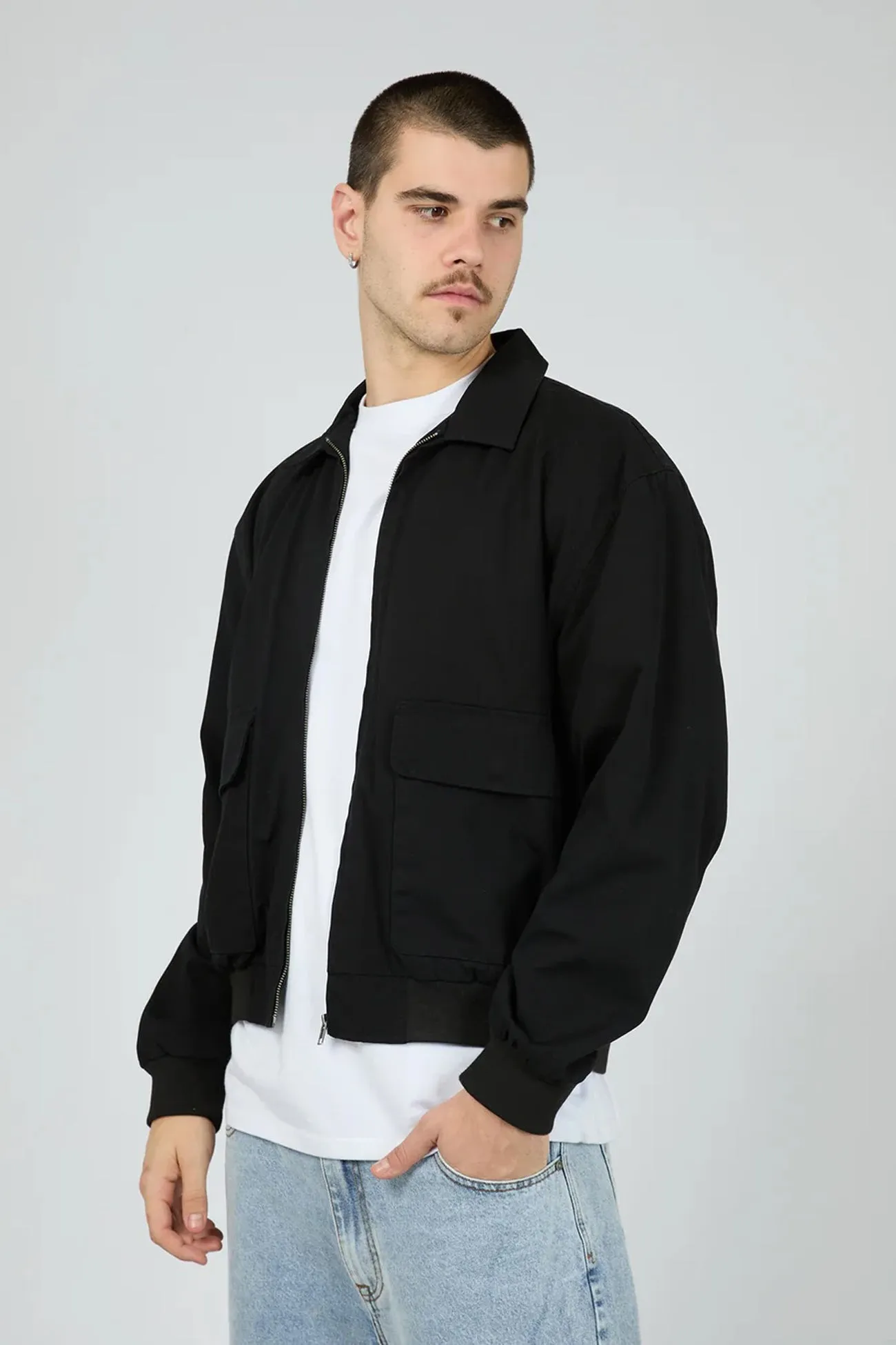Ranger Jacket Washed Black Structured Casual Fit