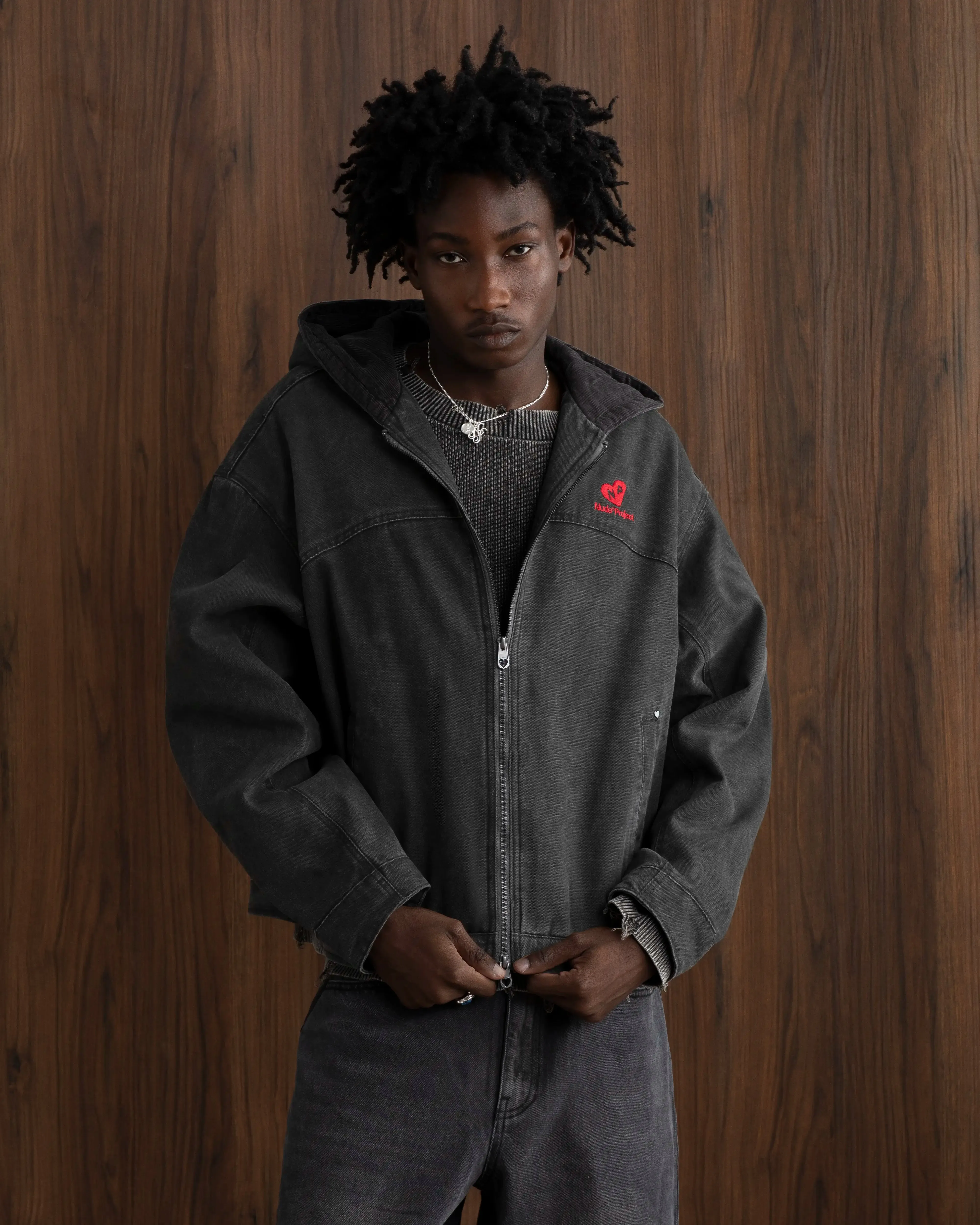 Co-Worker Jacket Canvas Ash AdjustableDrawcordHem Magnetic Closure Option