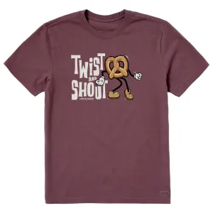 Men's Twist and Shout Pretzel Short Sleeve Crusher Tee Eco Certified Textile Light and Fresh