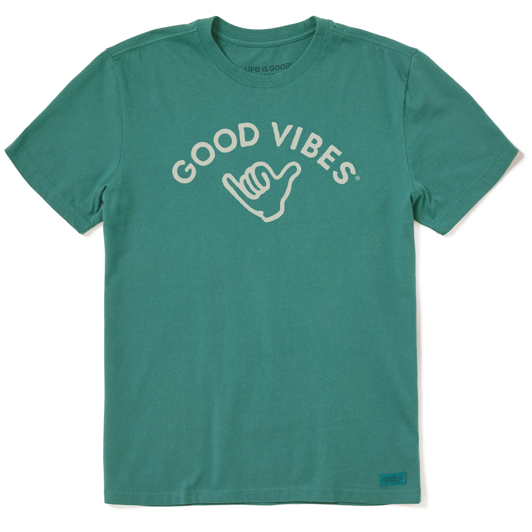 Men's Good Vibes Shaka Short Sleeve Crusher Tee Stylish piece Printed Logo