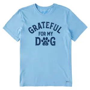 Men's Grateful for my Dog Short Sleeve Tee Wrinkle Resistant Texture Tear Resistant