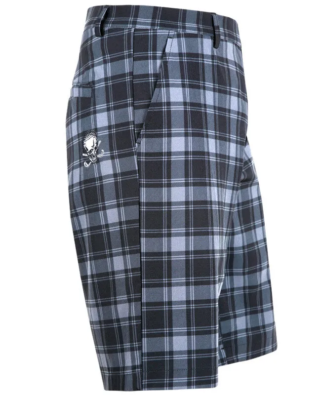 Running Shorts Quick Access Cargo Pockets Tattoo Golf: Men's Plaid Cool-Stretch Golf Shorts - Black