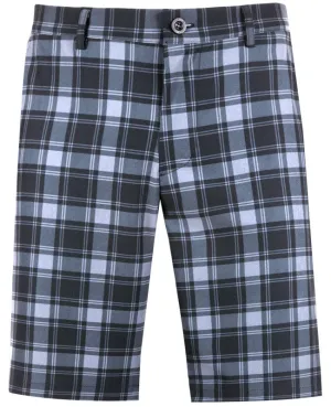 Tattoo Golf: Men's Plaid Cool-Stretch Golf Shorts - Black hang dry