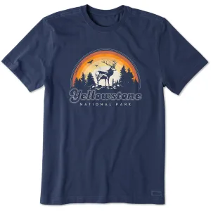 Men's Yellowstone National Park Buck Short Sleeve Crusher Tee Everyday Comfort Style