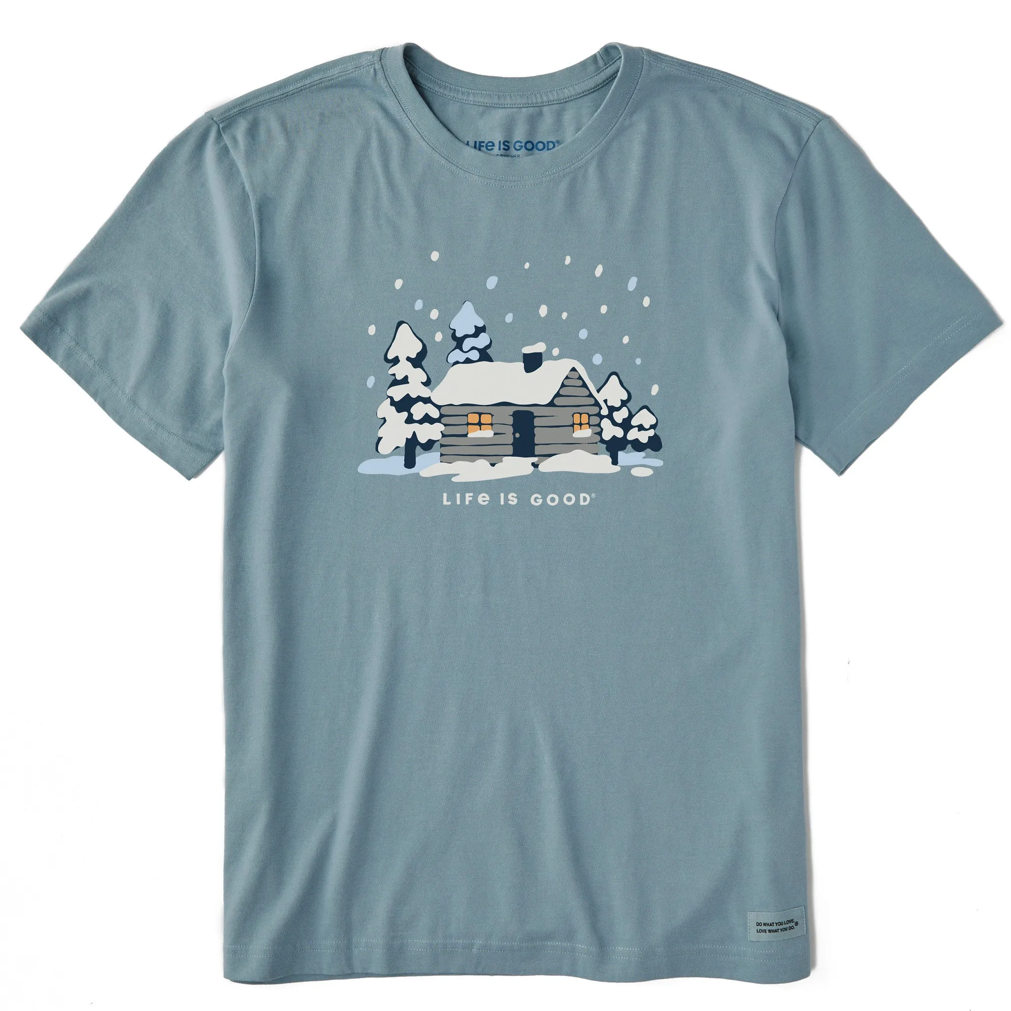 Sleek Fit Perfect for Vacation Men's Snowy Cabin in the Woods Short Sleeve Crusher Tee