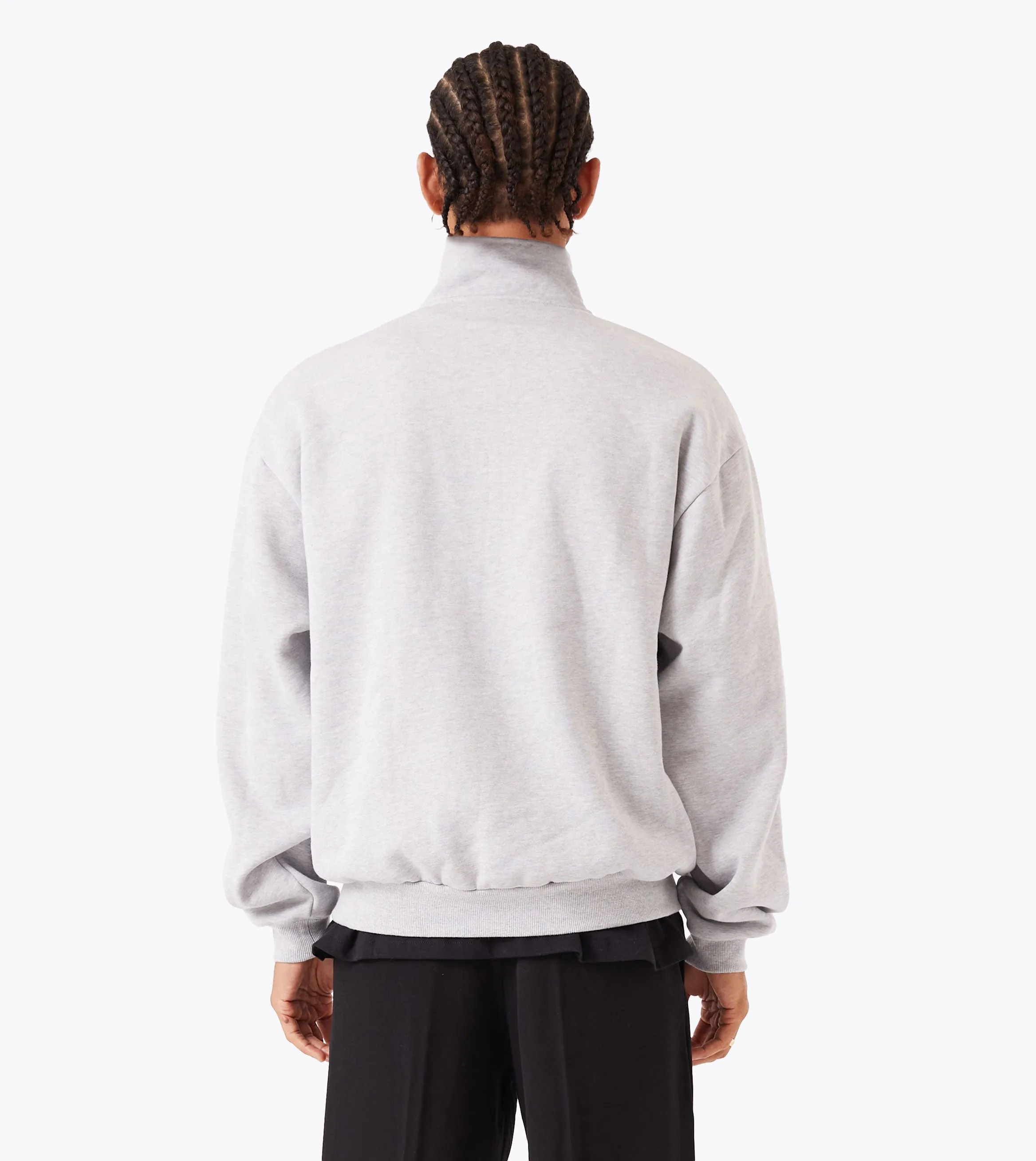 Sporty Layer Zip Funnel Sweat Grey Marle