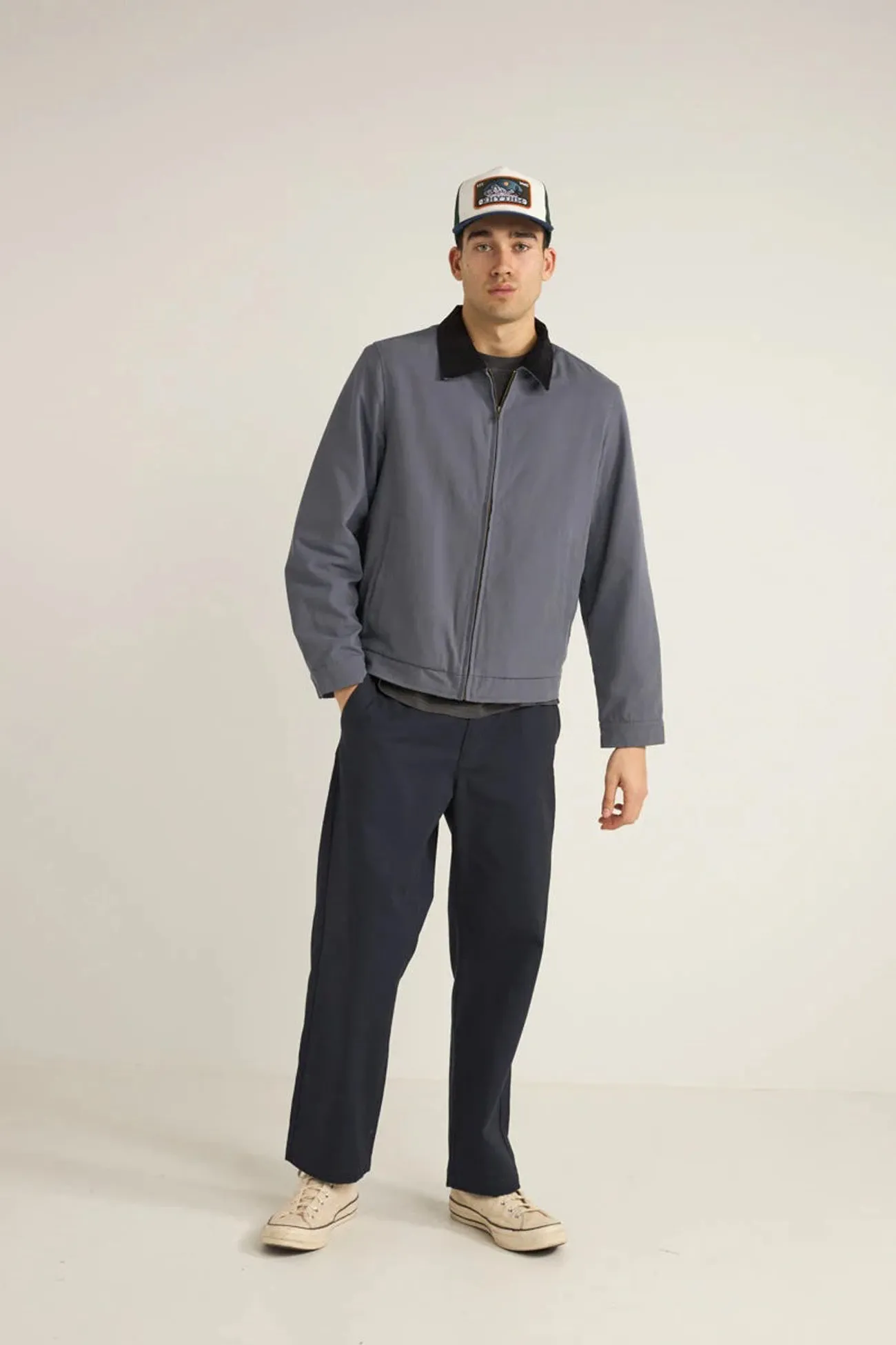 James Jacket Slate Poly Blend