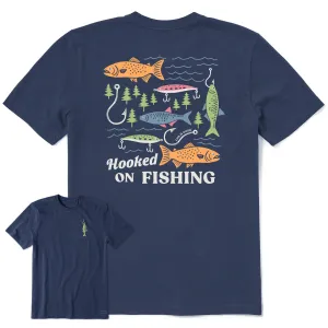Men's Hooked on Fishing Short Sleeve Crusher-LITE Slim Fit Tee Performance Comfort