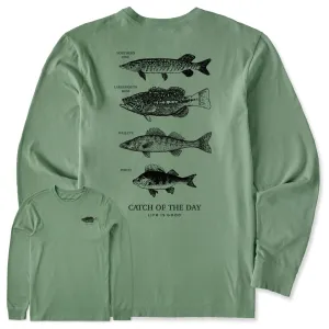 Men's Freshwater Catch of the Day Long Sleeve Crusher Tee Everyday Essential FadeResistant