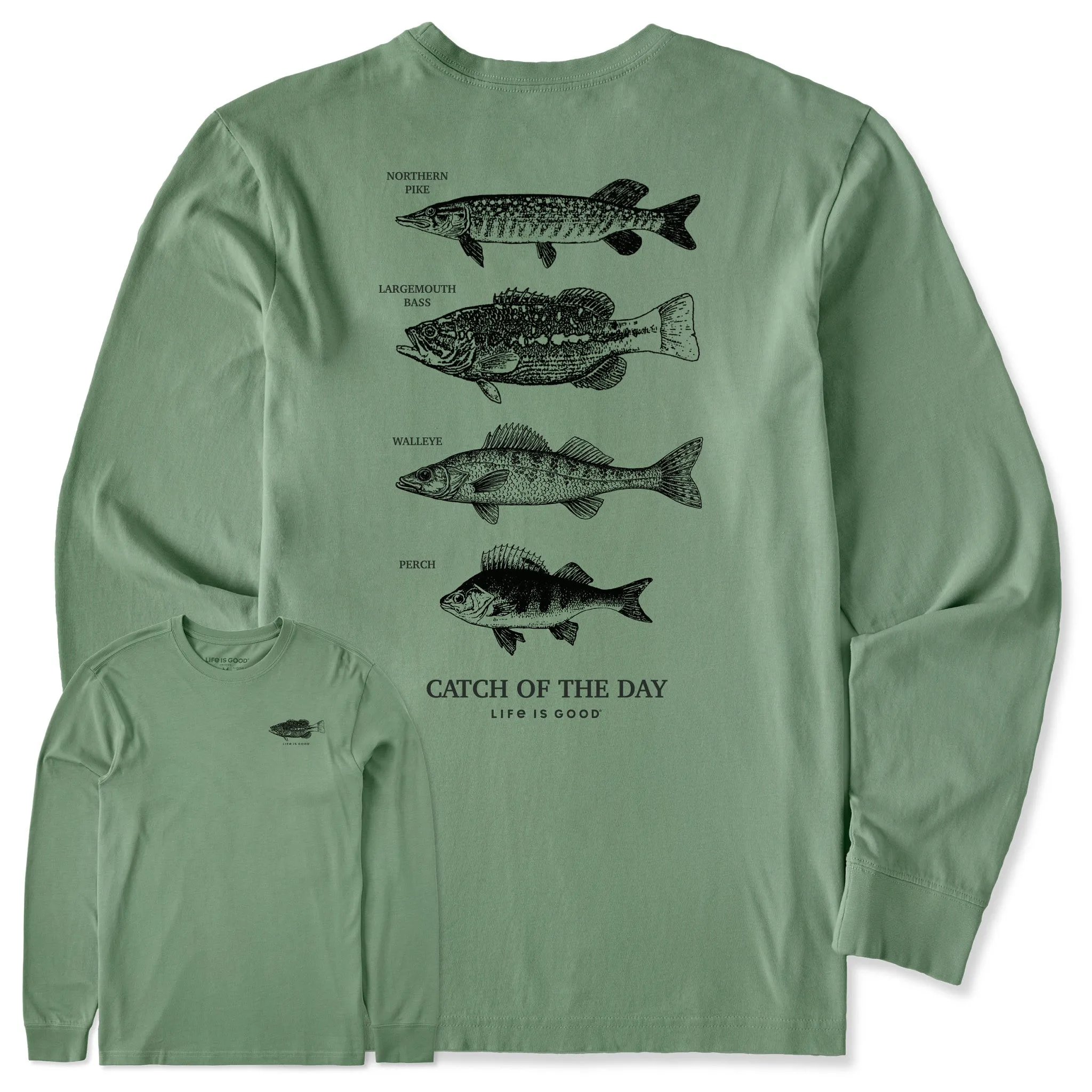 Men's Freshwater Catch of the Day Long Sleeve Crusher Tee Comfy and Versatile Sleek Layer