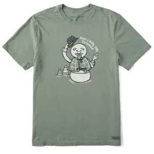 Men's Sam Have a Holly Jolly Christmas Short Sleeve Crusher Tee Minimal Fashion Temperature Control Fabric