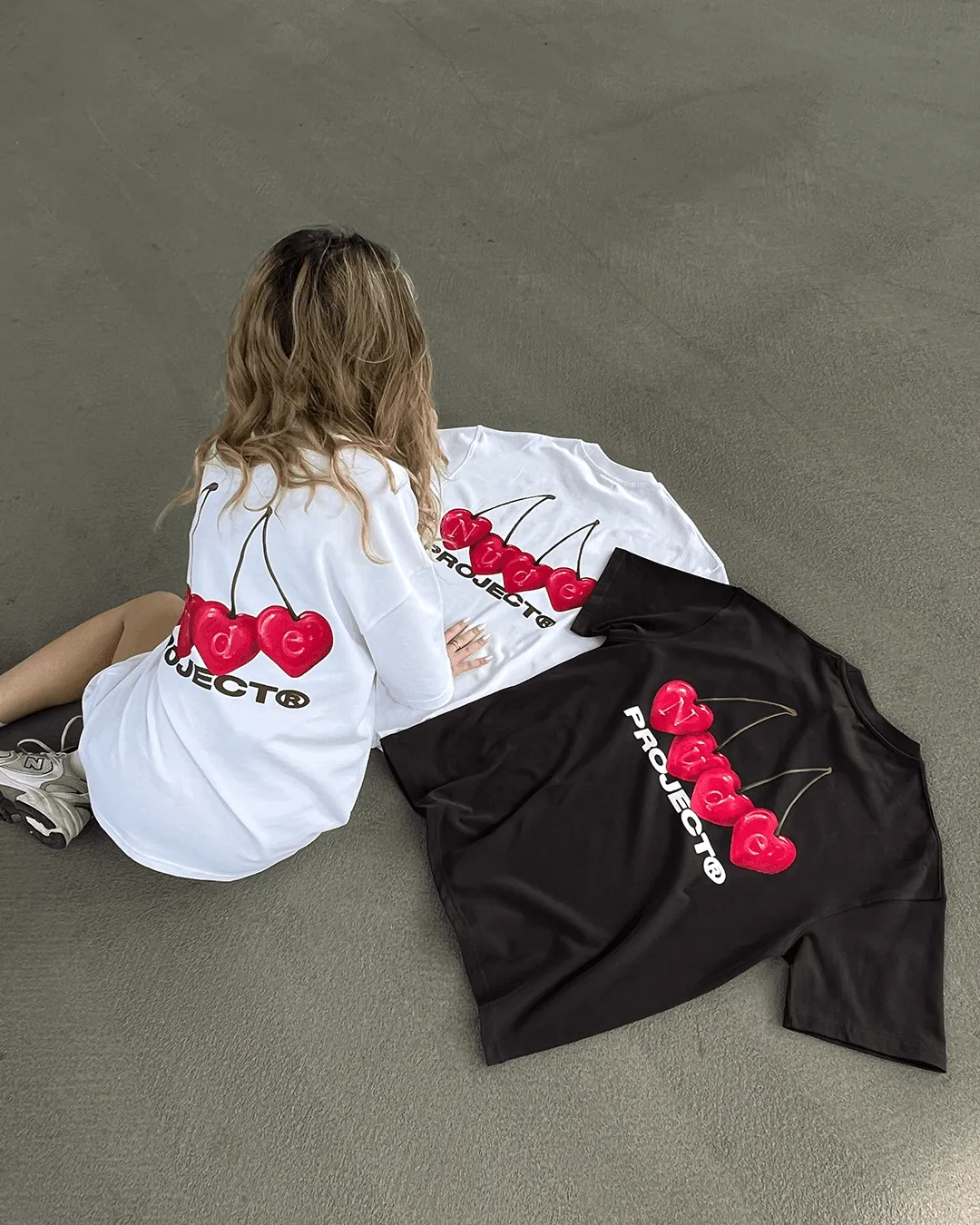 Cherry Tee White Essential Casual Soft Fabric