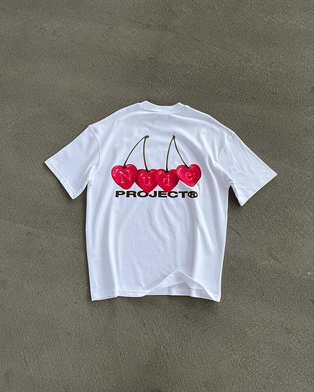 Stretch performance Cherry Tee White