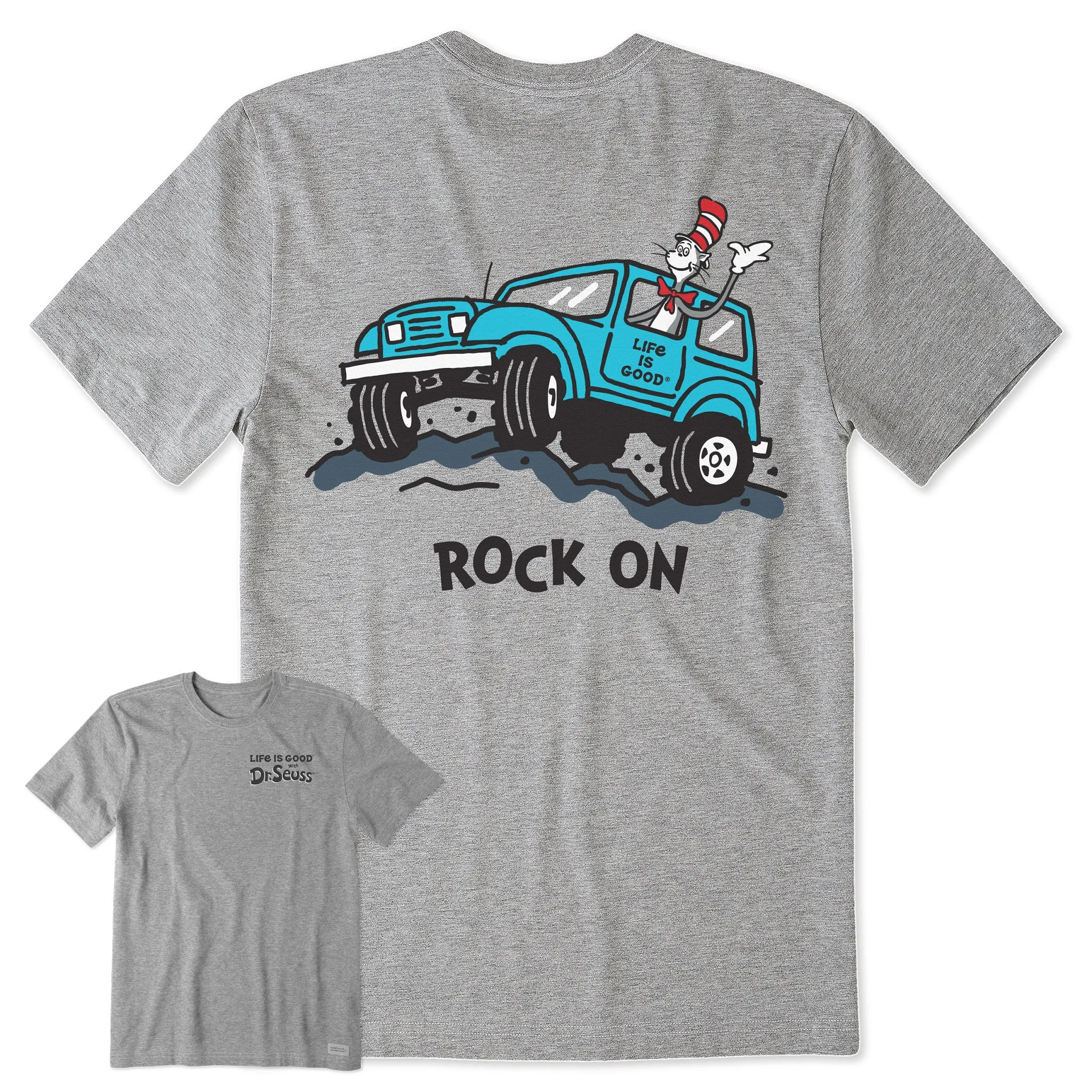 Office Casual Men's The Cat Rock On 4x4 Short Sleeve Crusher Tee