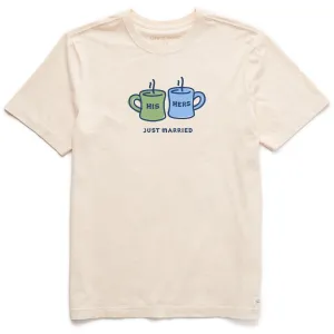Fashionable Ease Men's His Hers Just Married Mugs Short Sleeve Crusher Tee