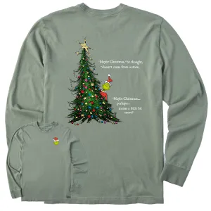 Boat Neck Men's Grinch Christmas Means More Long Sleeve Crusher Tee