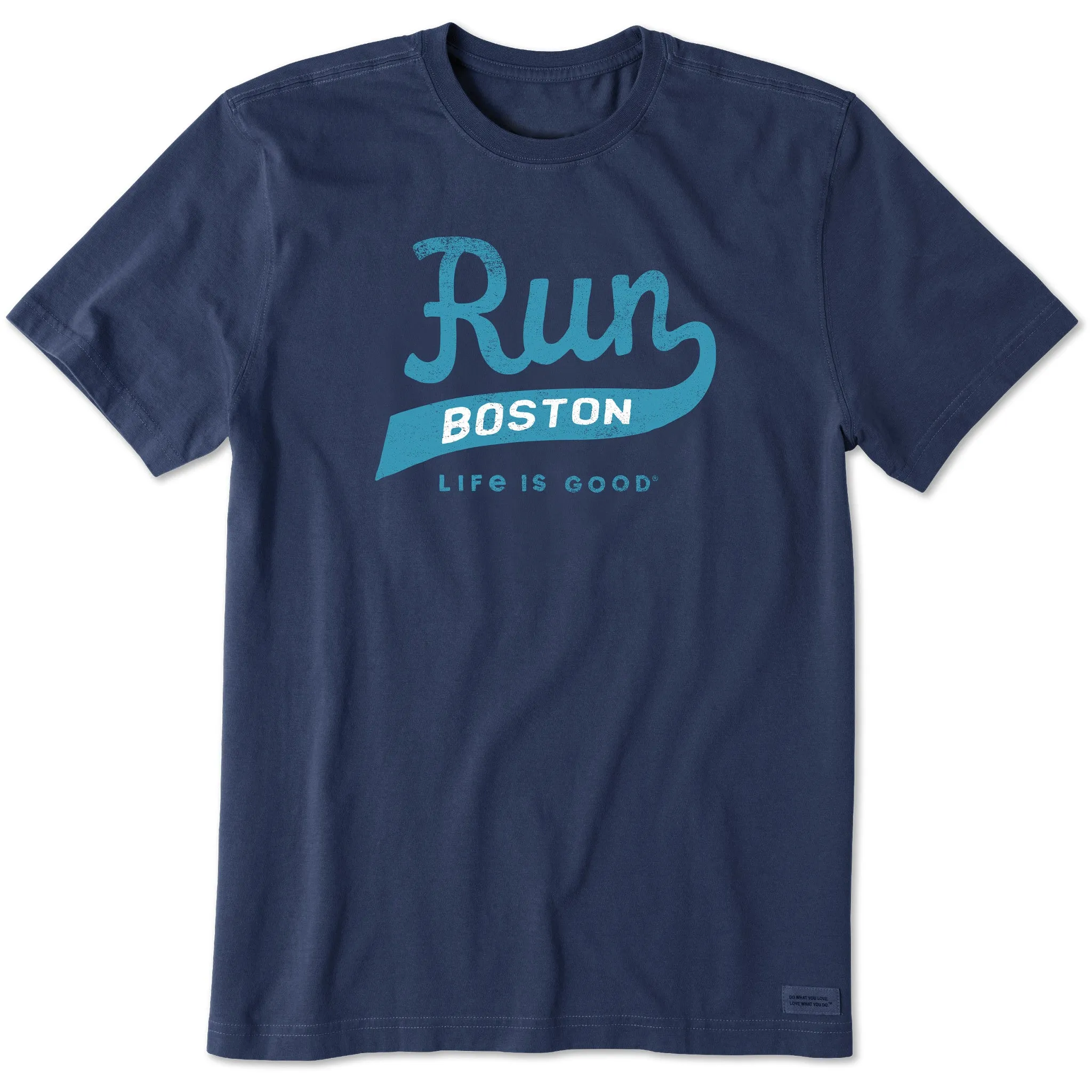 Men's Run Boston Ball Yard Script Short Sleeve Crusher Tee FadeResistantPrint Active Design Wear