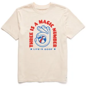 Bohemian freedom Men's Three is a Magic Number Short Sleeve Crusher Tee