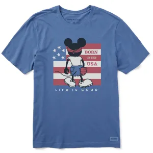 Comfort Wear Fit Smooth Neckline Men's Steamboat Willie Born in the USA Short Sleeve Tee