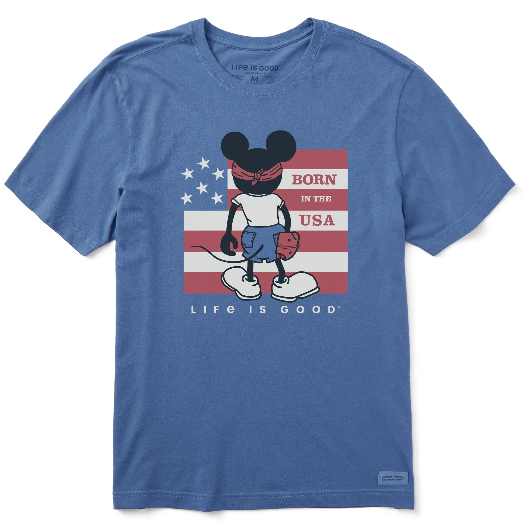 Comfort Wear Fit Smooth Neckline Men's Steamboat Willie Born in the USA Short Sleeve Tee