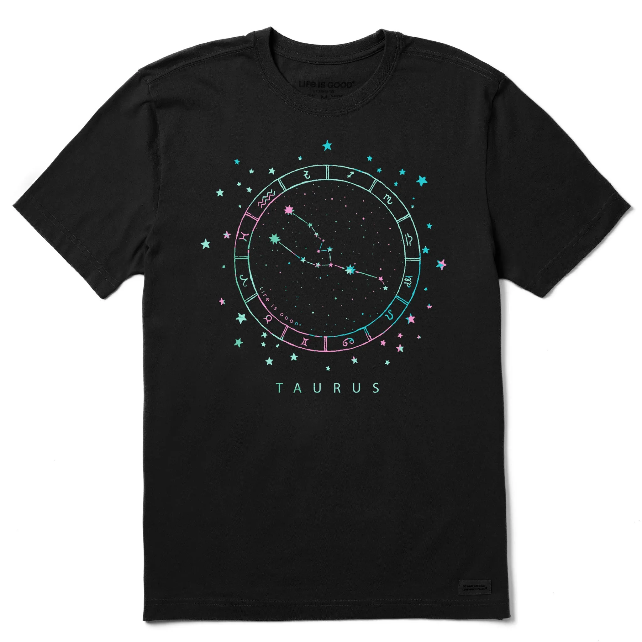 Spring Wear Sporty Design Men's Zodiac Constellation Taurus Short Sleeve Crusher Tee
