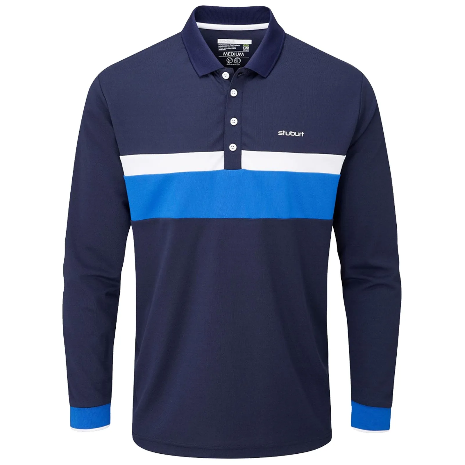 Stuburt Mens Motion Long Sleeve Polo Shirt - Small Trendy Layers