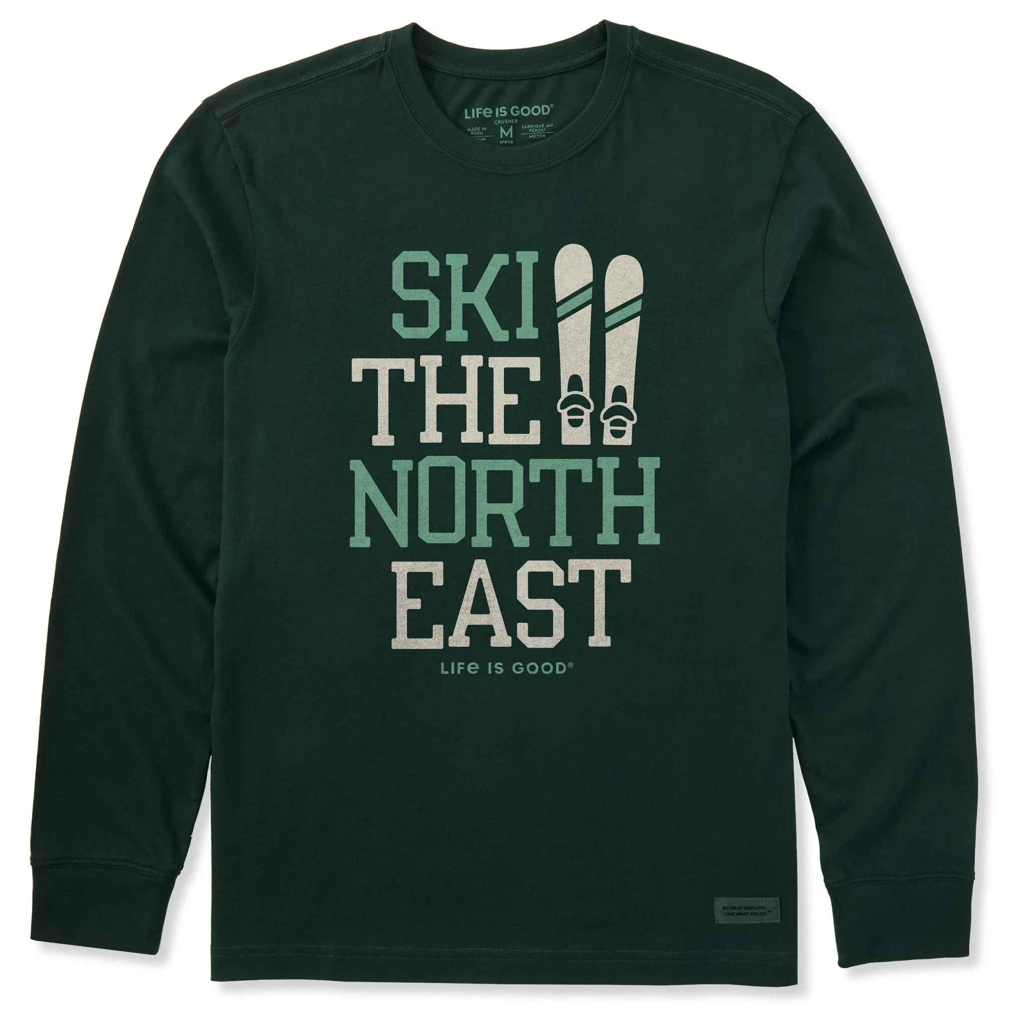 Non Iron Fabric Men's Ski the North East Long Sleeve Crusher Tee