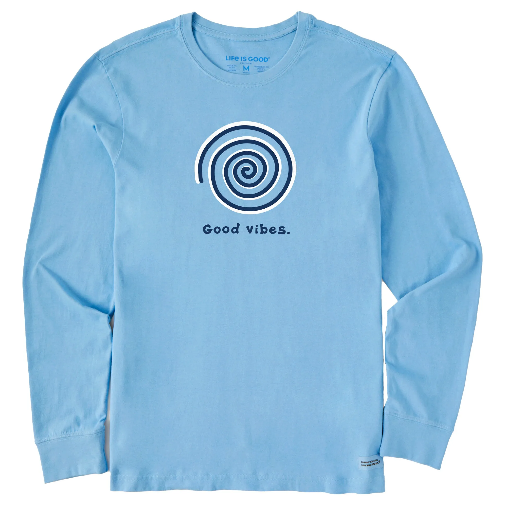 Men's Good Vibes Spiral Long Sleeve Crusher Tee Weekend Smart Look Boat neck style