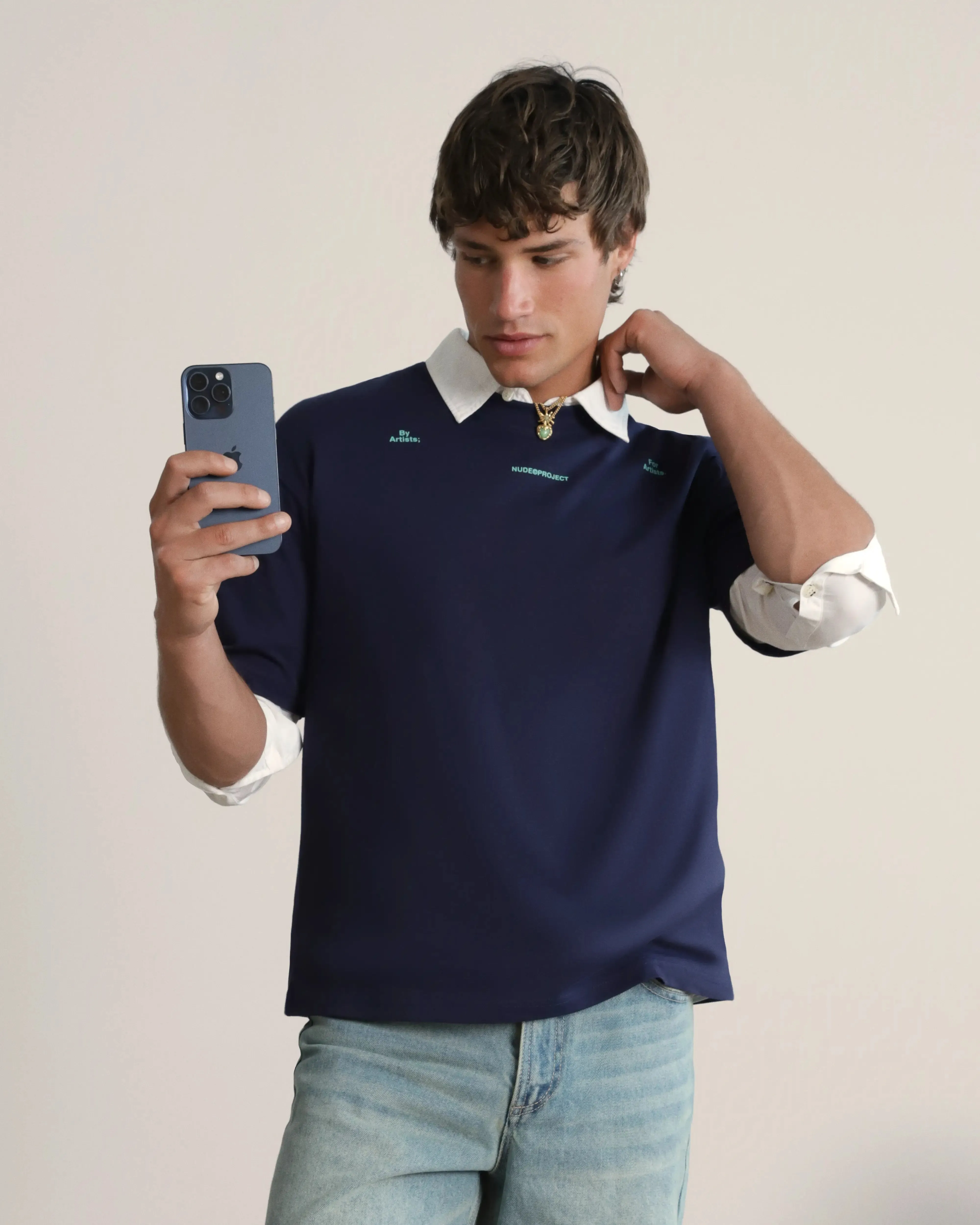 Retro nostalgia Fine Art Tee Navy