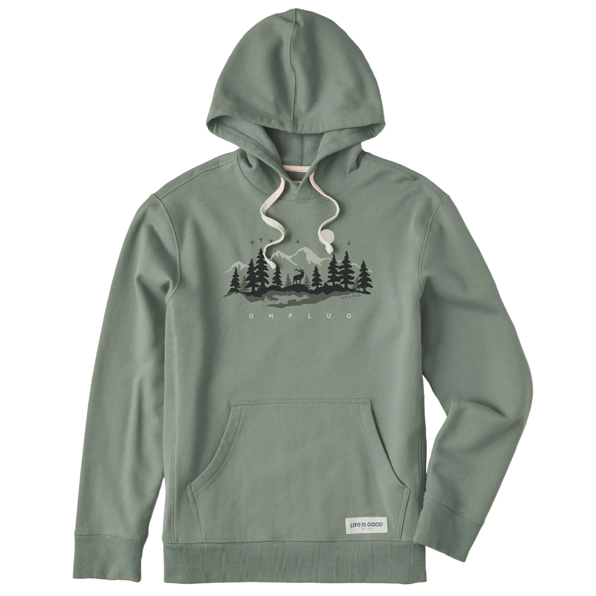 Yoga Friendly Men's Unplug in the Outdoors Simply True Fleece Hoodie