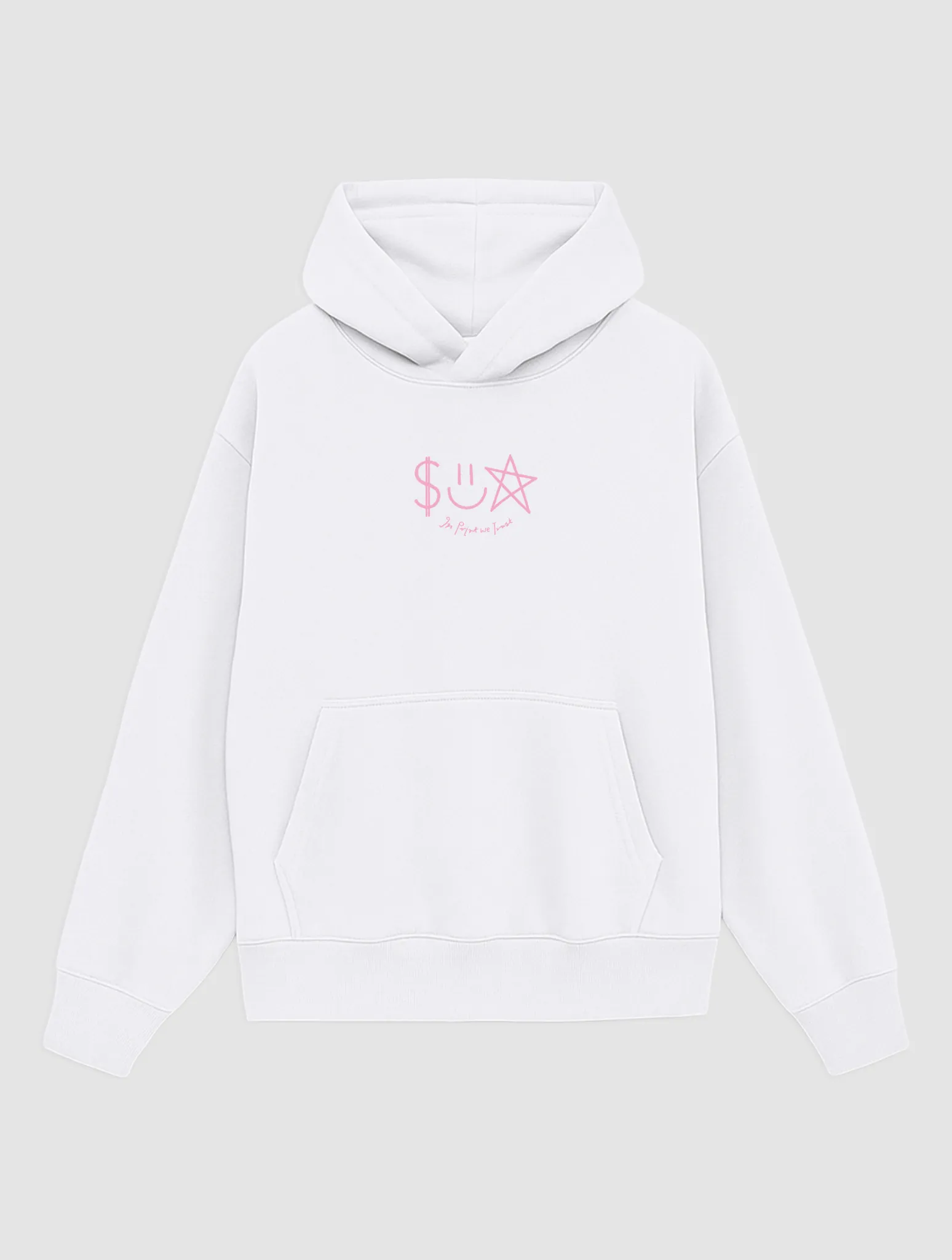 Thin Fresh Chic happy white hoodie