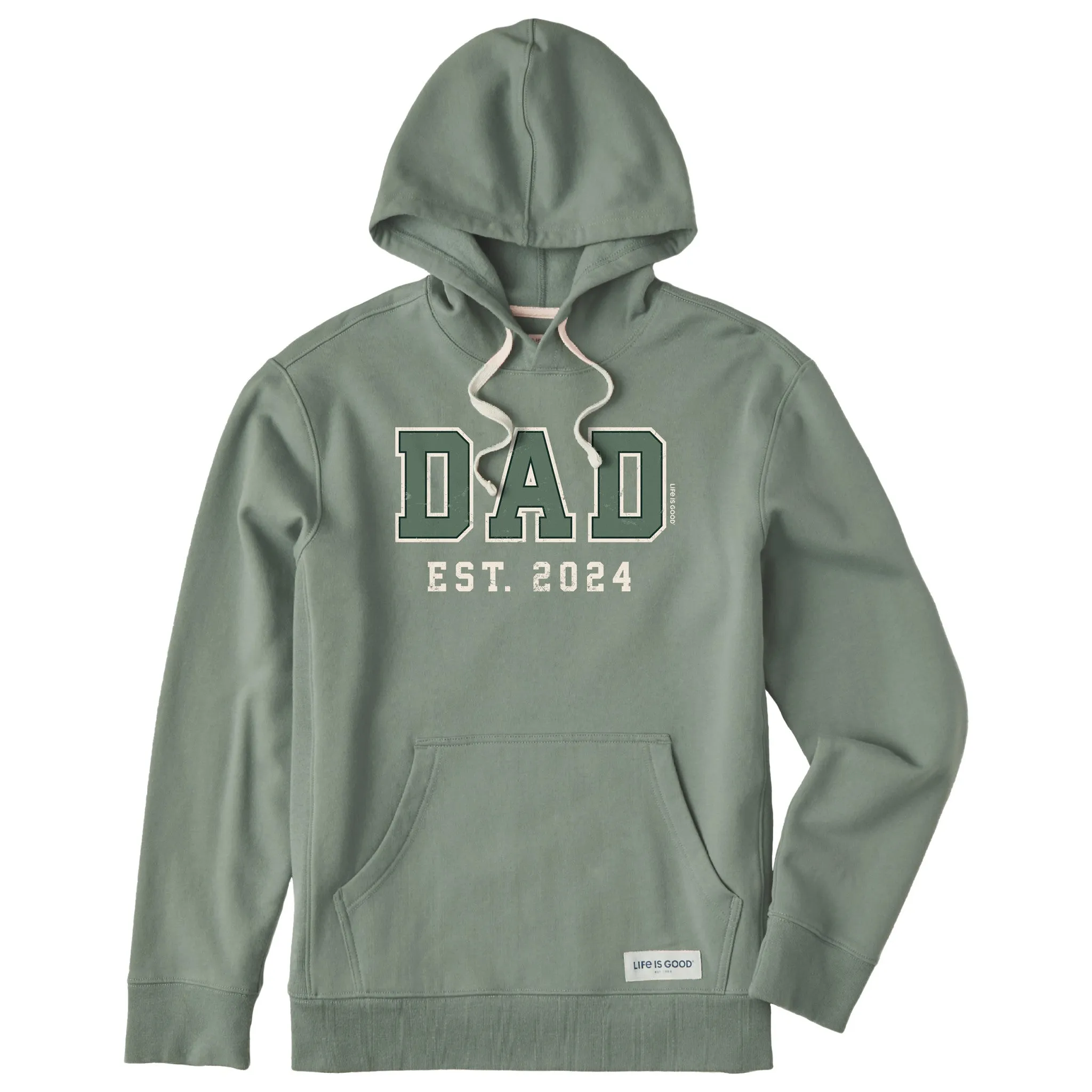 Men's Wordsmith Dad Est. 2024 Simply True Fleece Hoodie Muscular Frame Designer