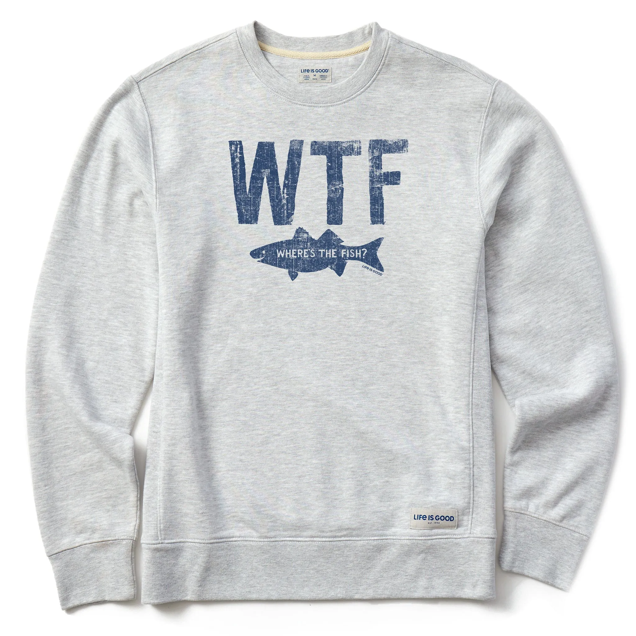Men's WTF Where's the Fish Simply True Crew Modern Relaxed