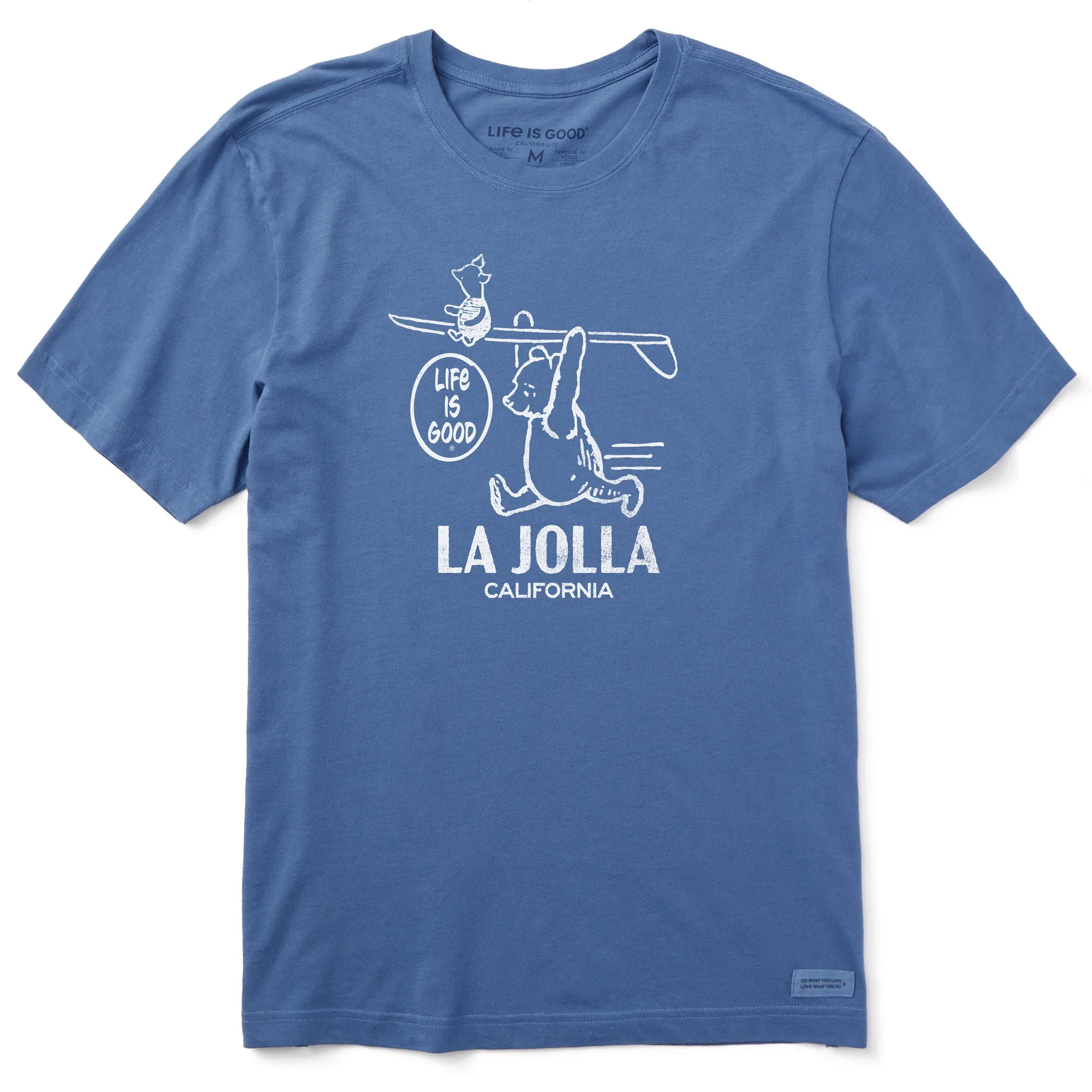 Casual Mode Fit for All Seasons Men's Winnie Surf La Jolla Short Sleeve Crusher Tee