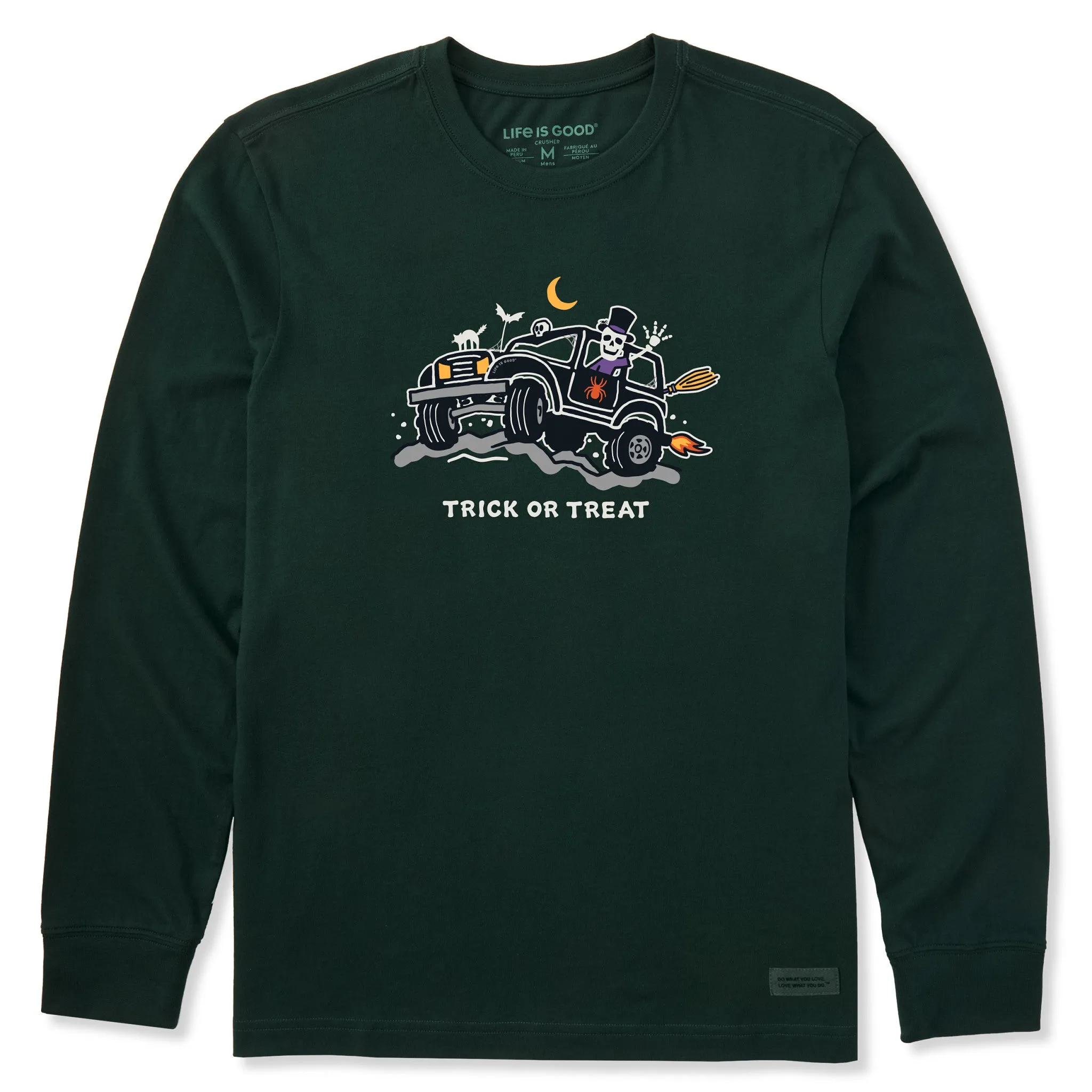 Men's Trick or Treat Skeleton ATV Long Sleeve Crusher Tee Versatile Look Performance Layer