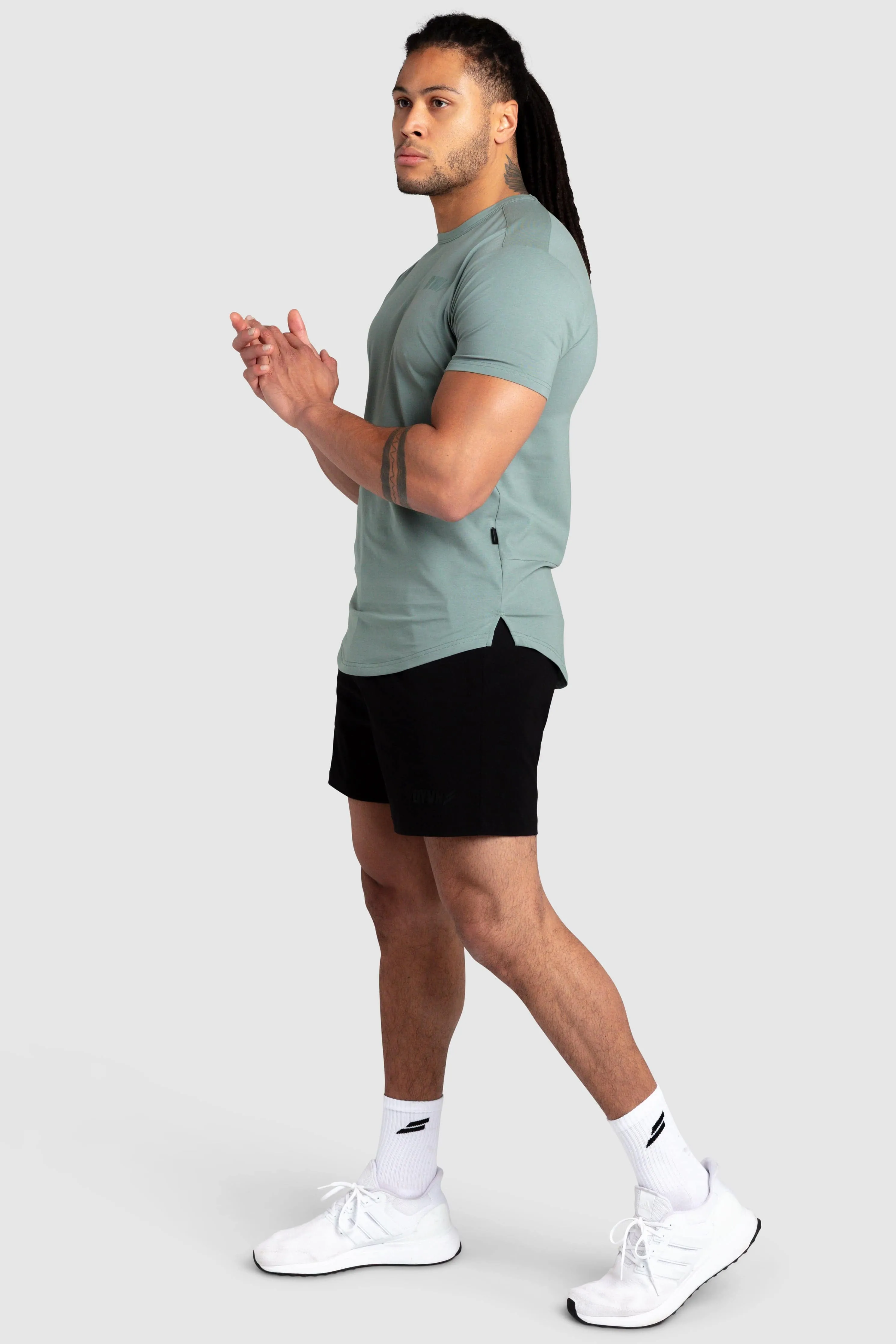 DYVN Drop Tee 'Minimal' - Sage Soft and Flexible