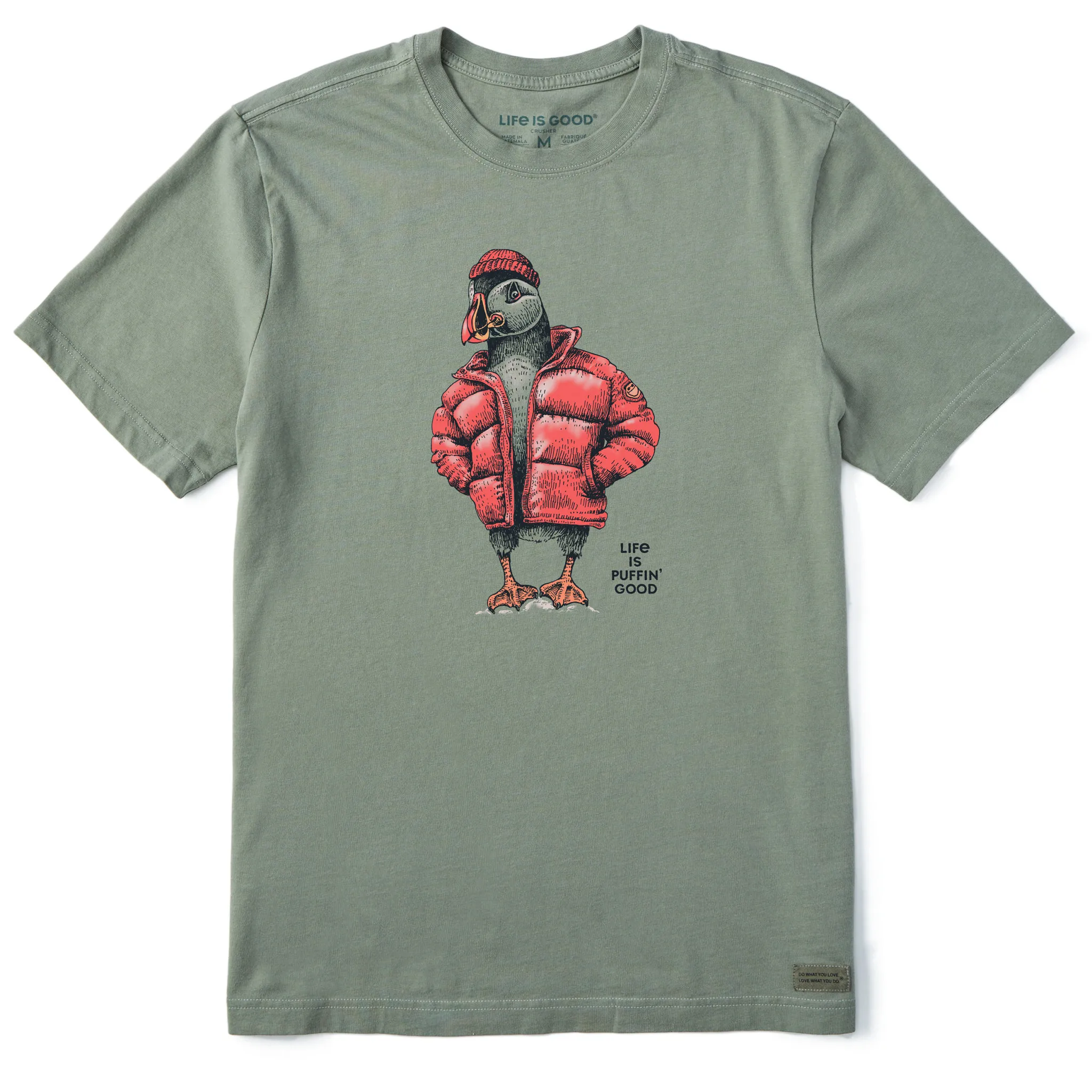 Men's Puffin Good Short Sleeve Crusher Tee Classic and Comfy Functional Fashion