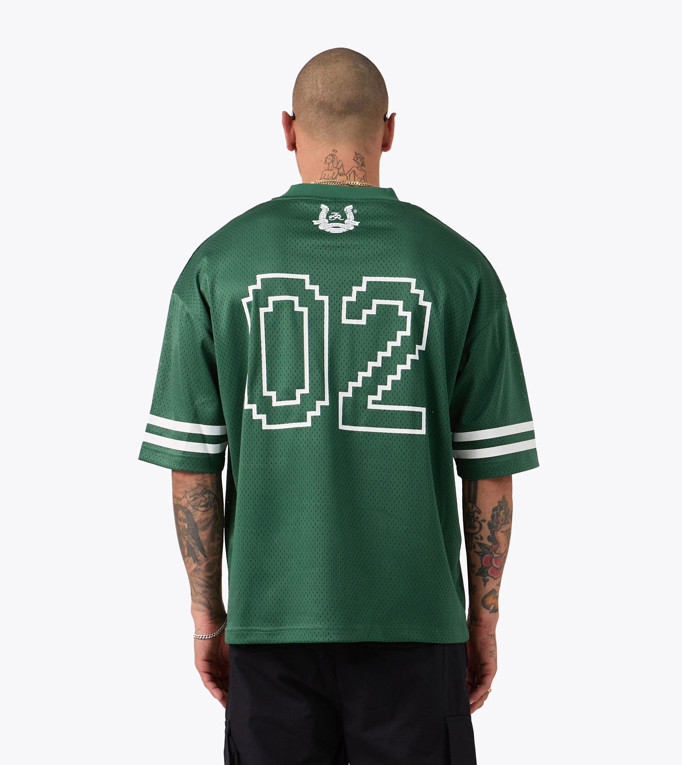 Heritage Mesh Flow Tee Forest GarmentDyedTexture Evergreen