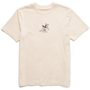 Men's Reading Cat Short Sleeve Crusher Tee Relaxed Comfort Fit Reinforced Shoulder Seams