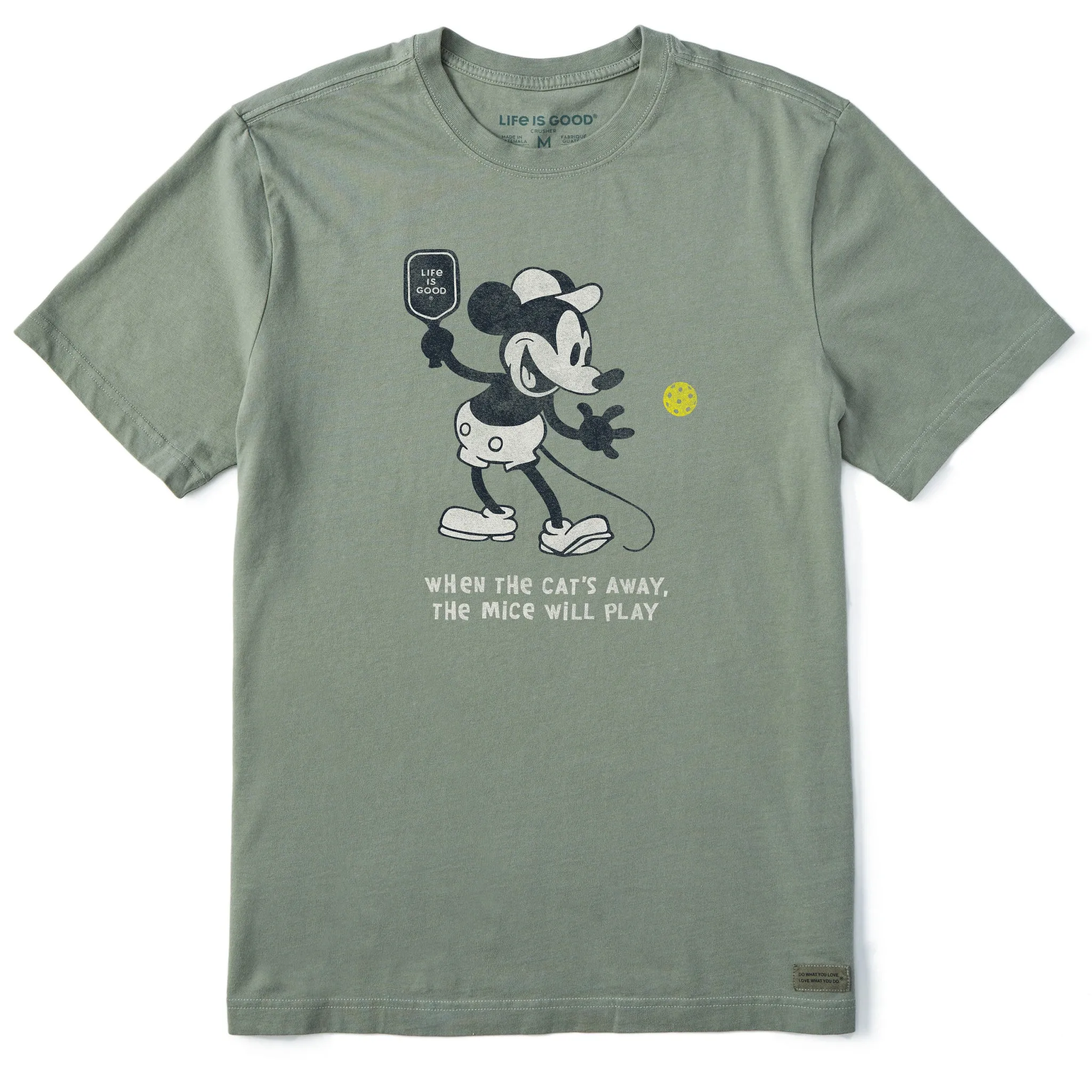 Men's Steamboat Willie Pickleball Short Sleeve Tee Relaxed Fit Design Quick Dry Material