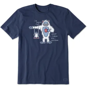 Trendy Comfort Wear Men's Yeti Fun After Coffee Short Sleeve Crusher Tee