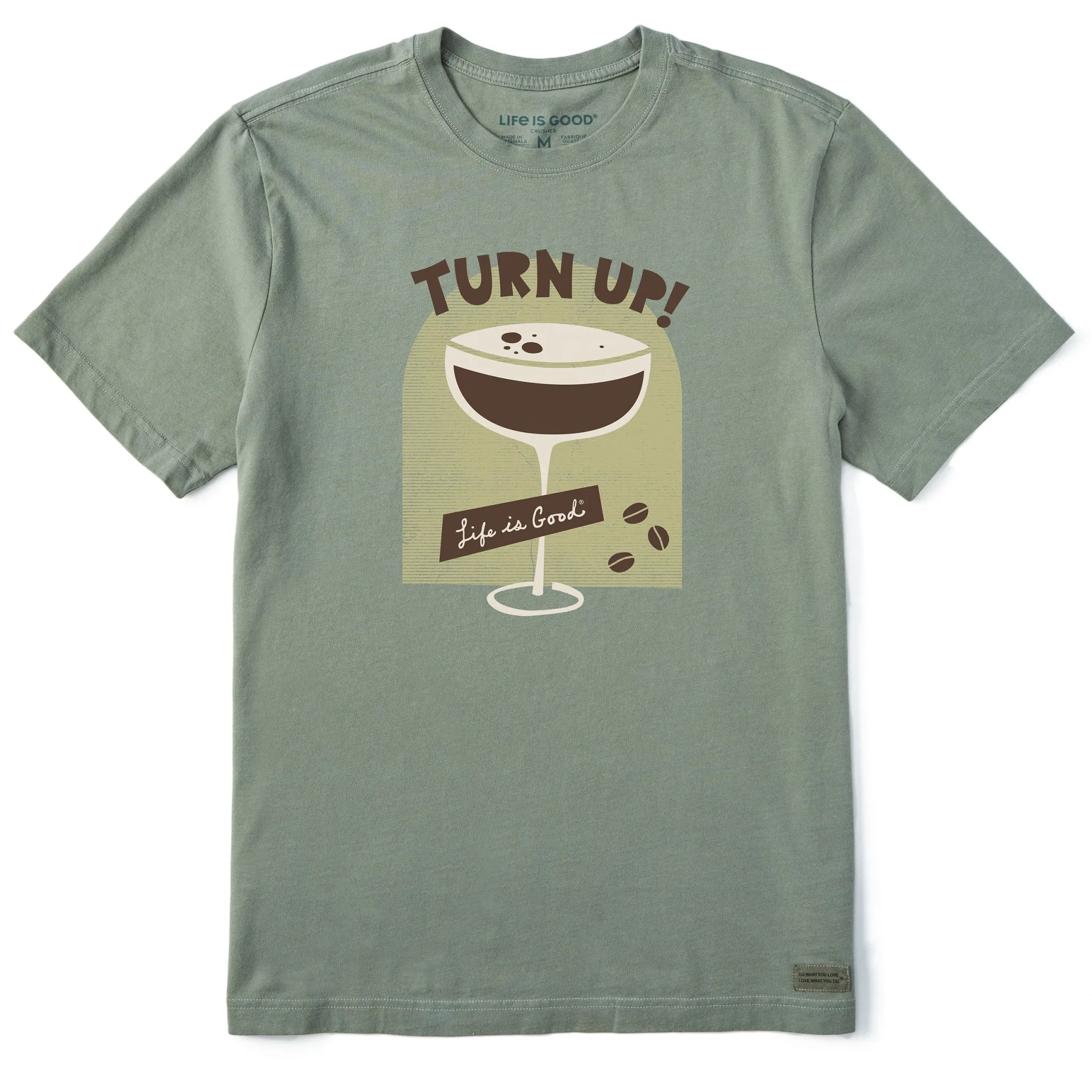 Minimalist Stitching Men's Turn Up Espresso Martini Short Sleeve Tee