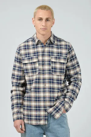 Urban Trend Look Stylish Day Wear Slacker Shirt Navy