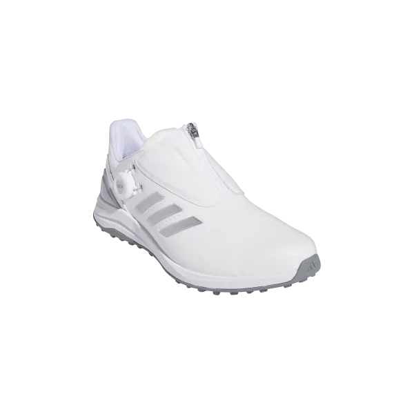 Flexible Arch Support Adidas Solarmotion BOA 24 Spikeless Golf Shoes - Cloud White / Silver Metallic / Blue Burst