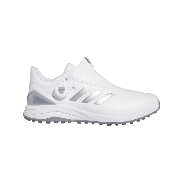 Adidas Solarmotion BOA 24 Spikeless Golf Shoes - Cloud White / Silver Metallic / Blue Burst Game Ready