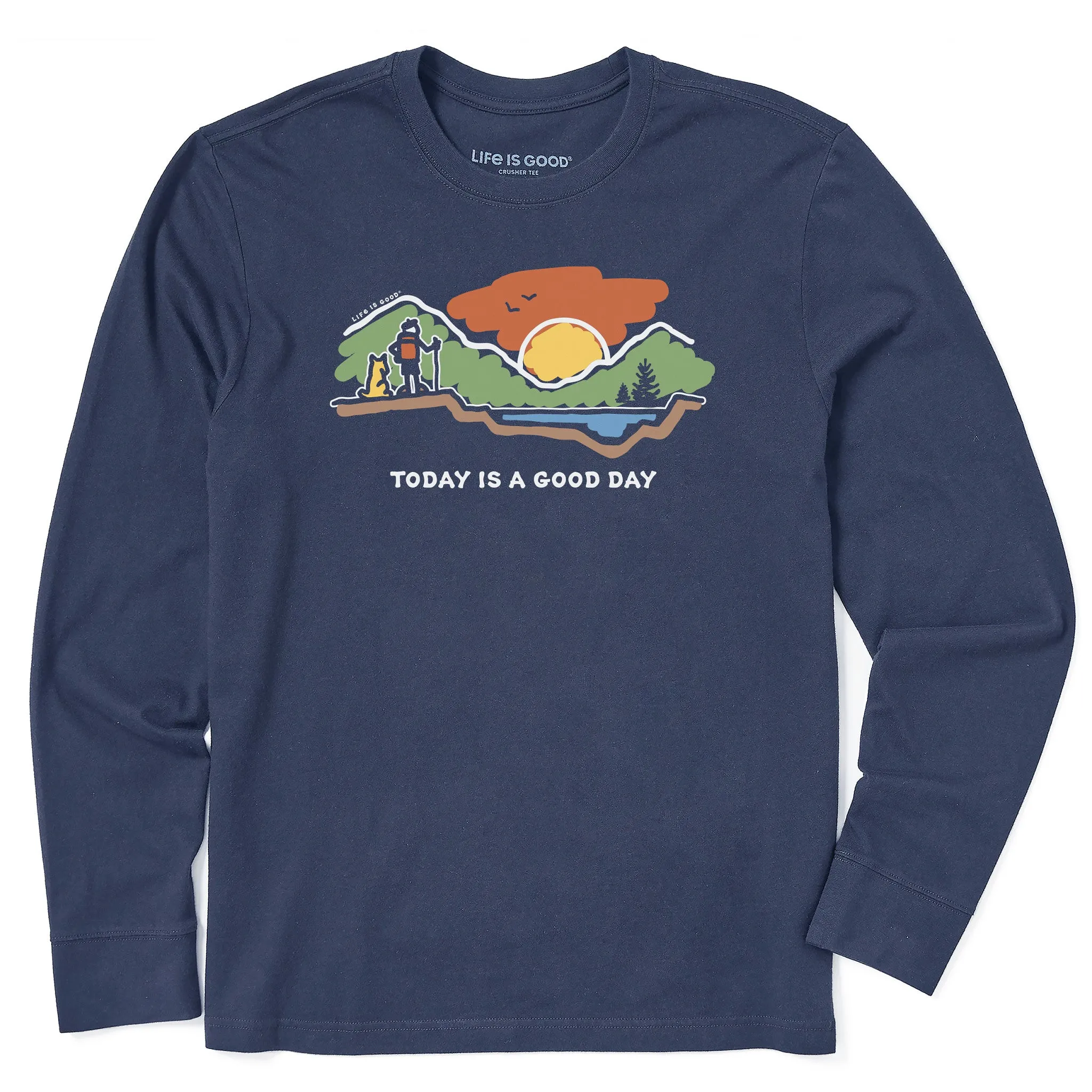 Men's Today is a Good Day Mountain Hike Long Sleeve Tee Minimalist fashion Quick Access