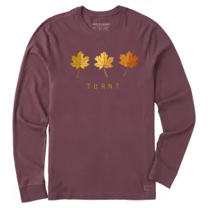 Men's Turnt Leaves Long Sleeve Crusher Tee High-Quality Cotton