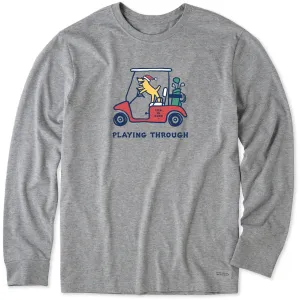Men's Rocket Playing Through Holiday Long Sleeve Crusher Tee Job Interview Recycled Polyester Blend